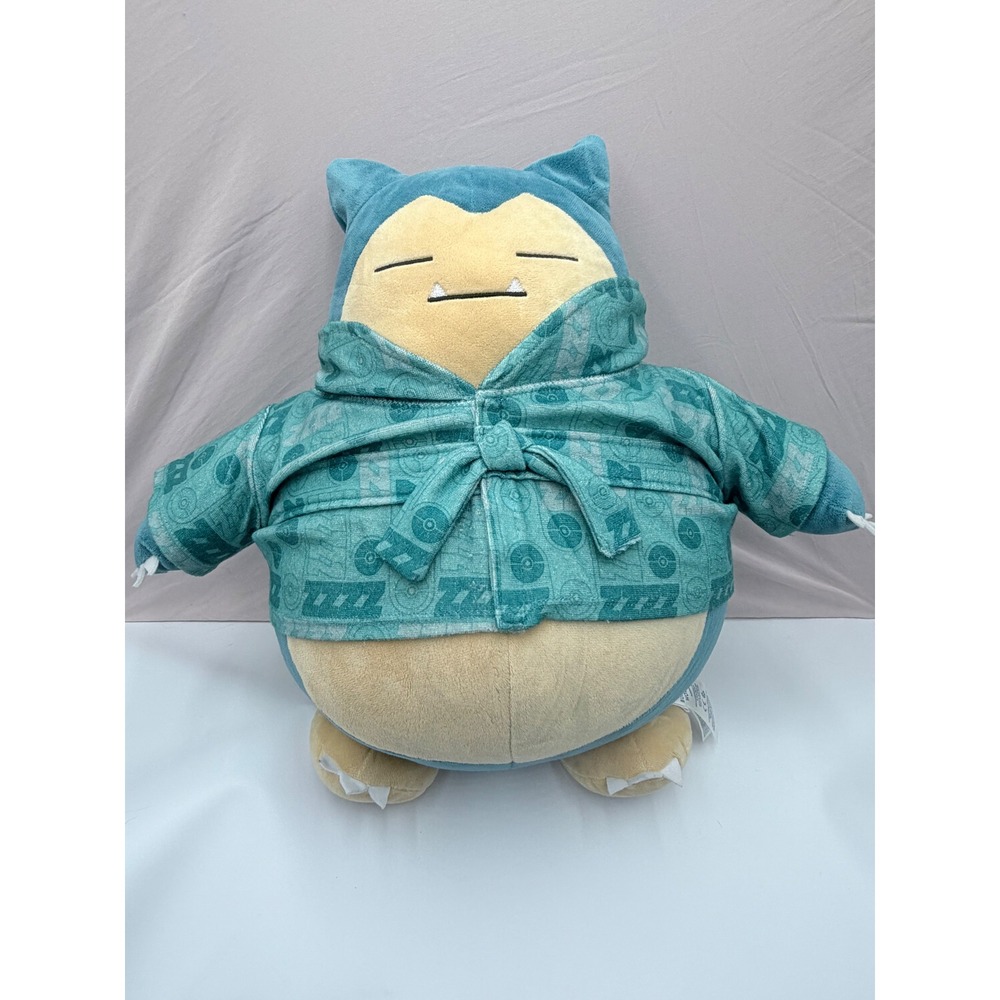 Build-A-Bear Pokemon Snorlax Plush with Teal ZZZ Poke Ball Robe Large 16 inch
